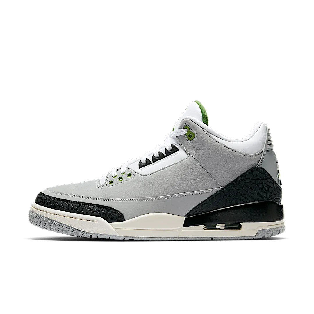 Air Jordan 3 Retro Chlorophyll, Light Smoke Grey/Chlorophyll-Black-White (136064-006)