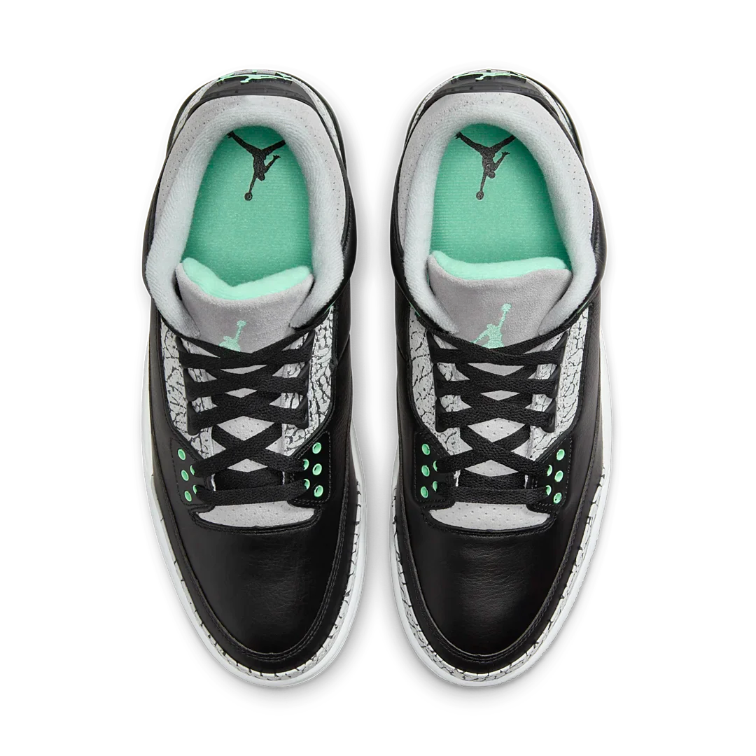 Air Jordan 3 Retro Green Glow, Black/Green Glow/Wolf Grey/White (CT8532-031 / DM0967-031)