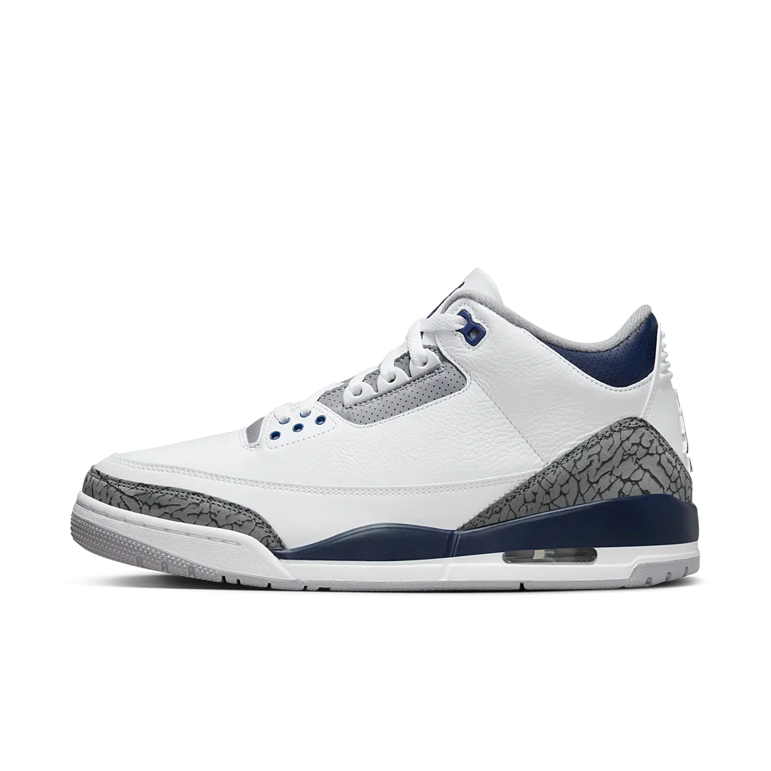 Air Jordan 3 Retro Midnight Navy, White/Cement Grey/Black/Midnight Navy (CT8532-140 / DM0967-140)