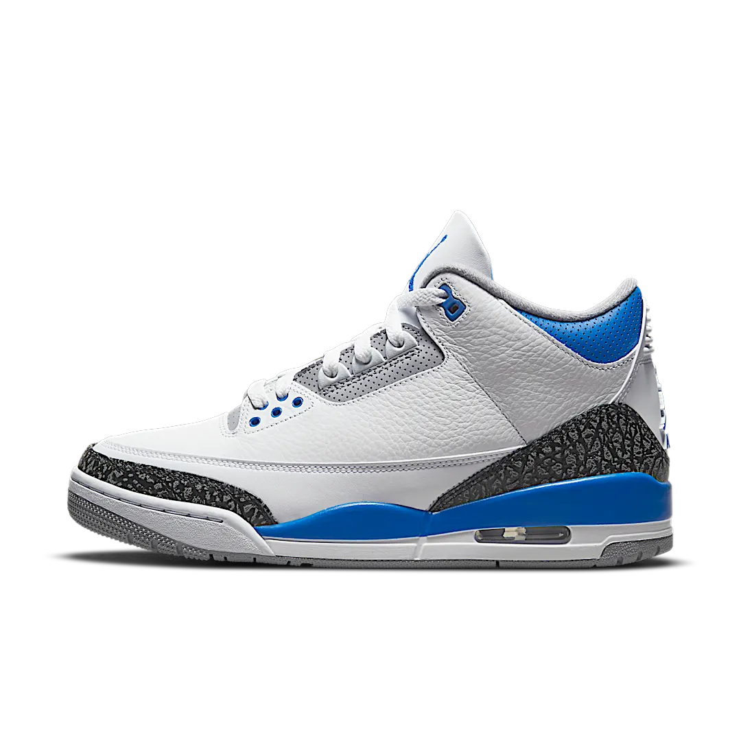 Air Jordan 3 Retro Racer Blue, White/Black-Cement Grey-Racer Blue (CT8532-145)