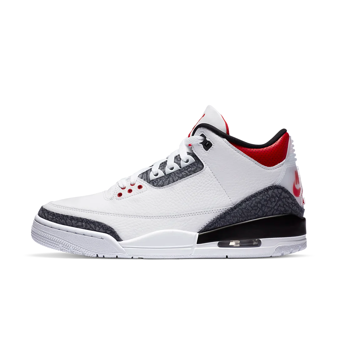 Air Jordan 3 Retro SE Fire Red Denim (2020), White/Black-Fire Red (CZ6431-100)