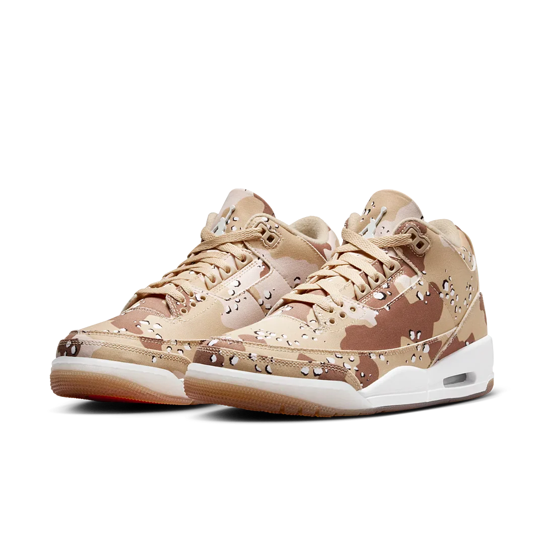 Air Jordan 3 Retro WNBA Desert Camo, Dark Driftwood/Sail/Hemp/Velvet Brown/Brilliant Orange/White (HM4301-200)