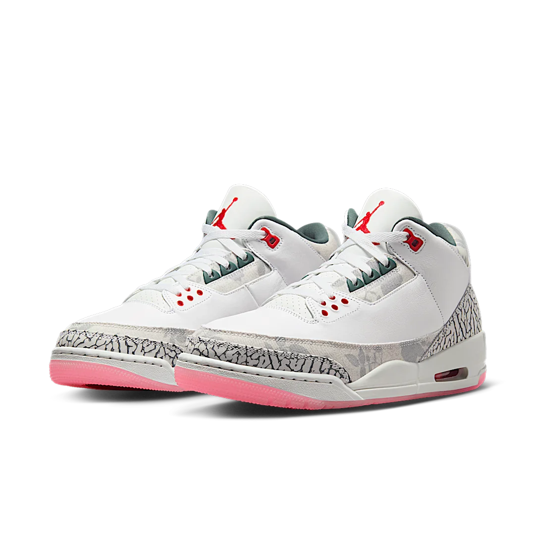 Air Jordan 3 Retro Wings, White/Fire Red/Off White/Vintage Green/Rose (HM6993-100)