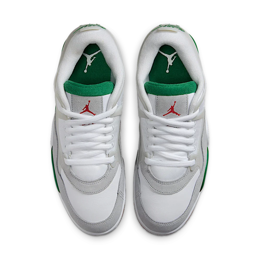 Air Jordan 4 RM Pine Green, White/Pine Green-Neutral Grey-Wolf Grey-Varsity Red-Gum Dark Brown (FQ7939-103)