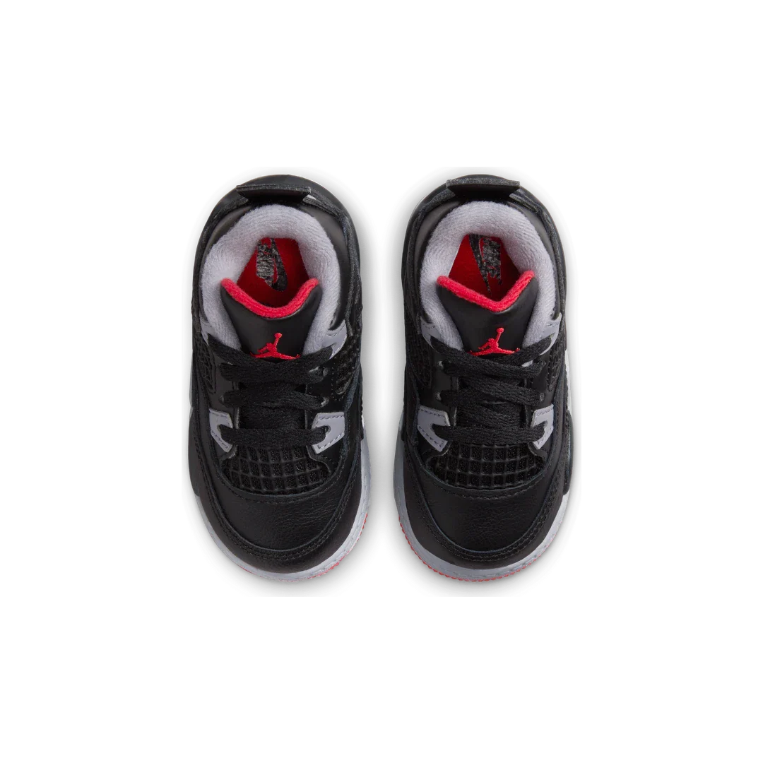 Air Jordan 4 Retro Bred Reimagined (TD), Black/Cement Grey/Varsity Red/Summit White (BQ7670-006)