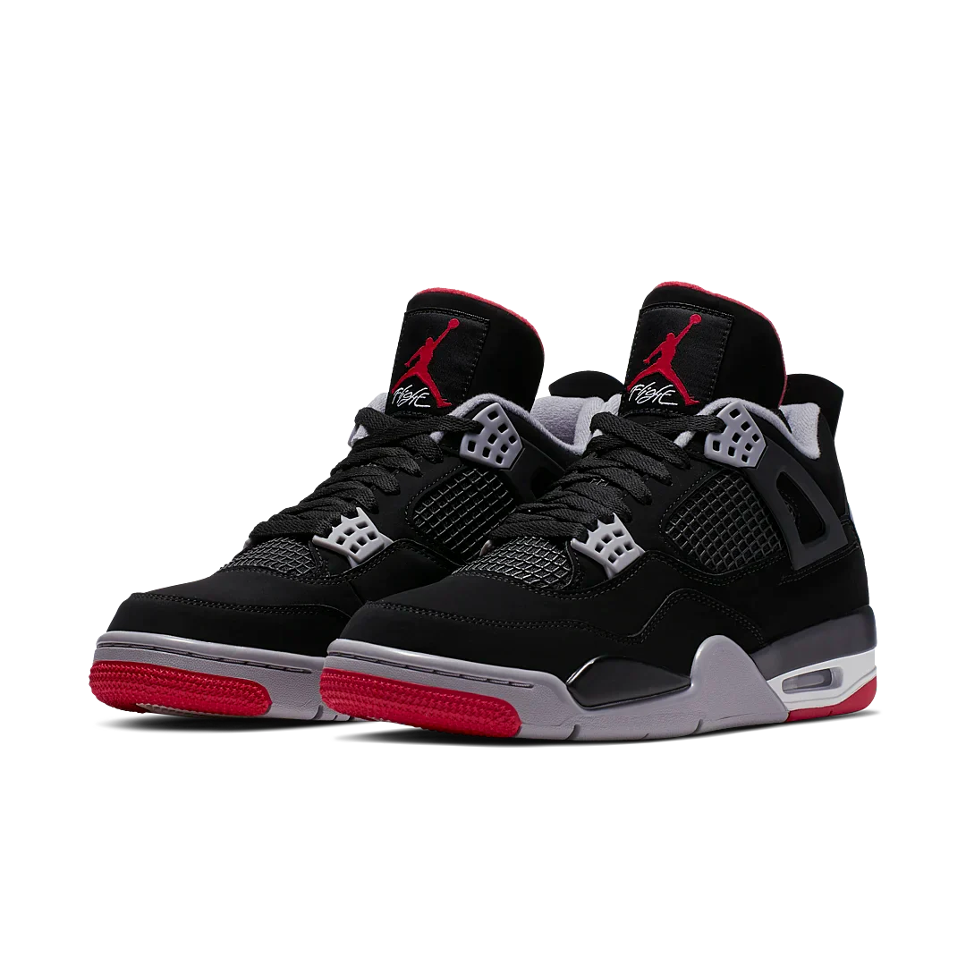 Air Jordan 4 Retro Bred (2019), Black/Fire Red-Cement Grey-Summit White (308497-060 / 408452-060)