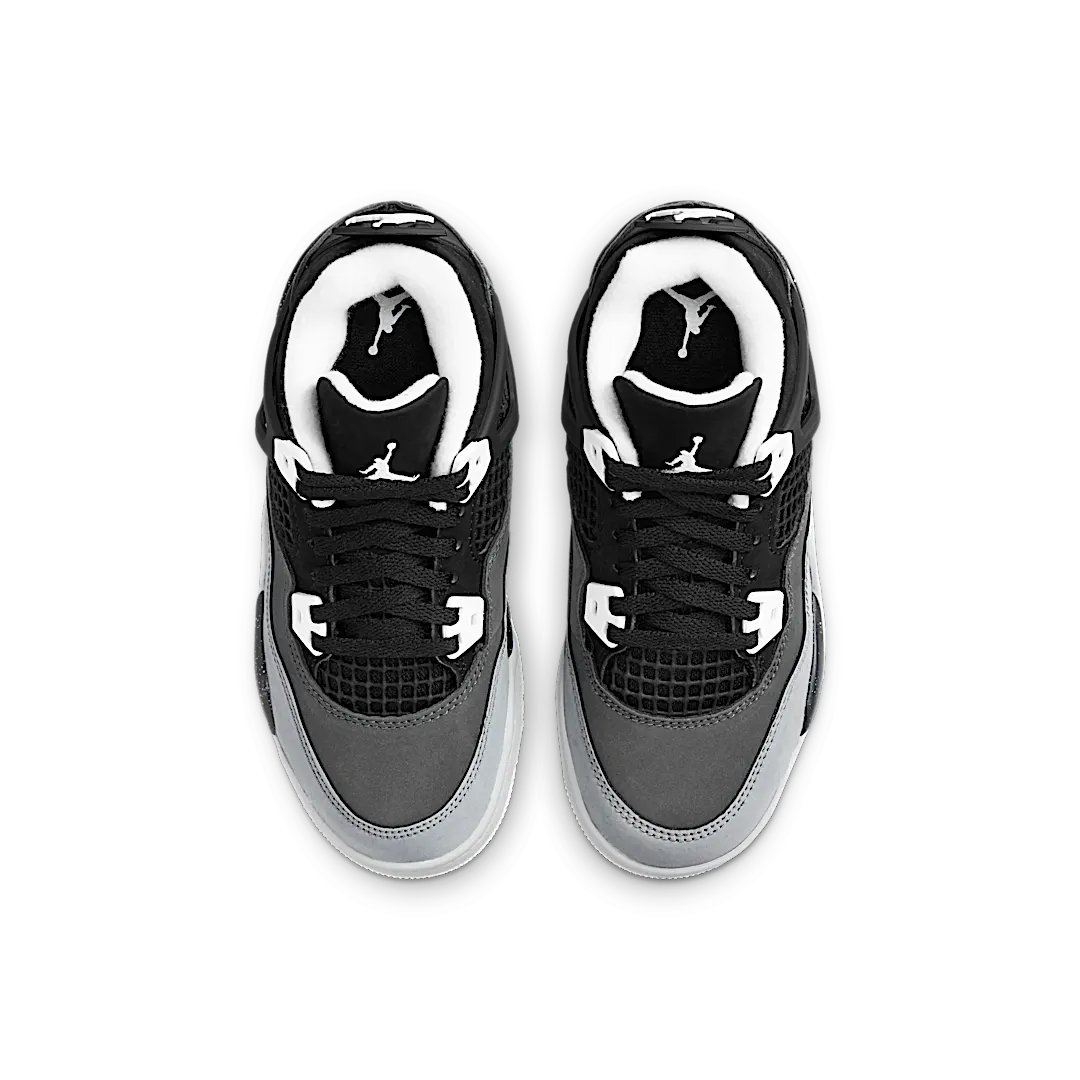 Air Jordan 4 Retro Fear (2024) (PS), Black/White/Anthracite/Black/Pure Platinum (FV4537-002)