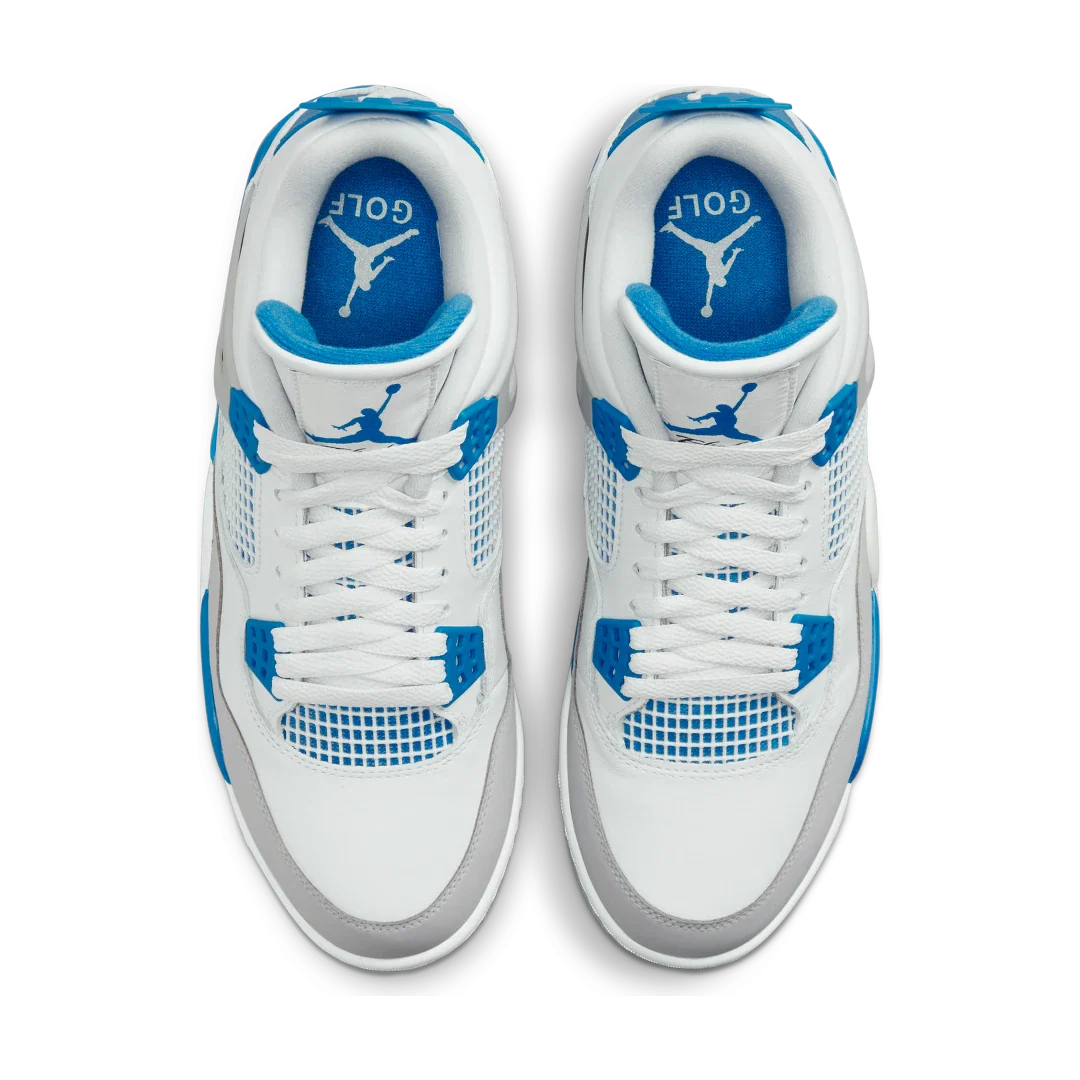 Air Jordan 4 Retro Golf Military Blue, White/Neutral Grey-Black-Military Blue (CU9981-101)