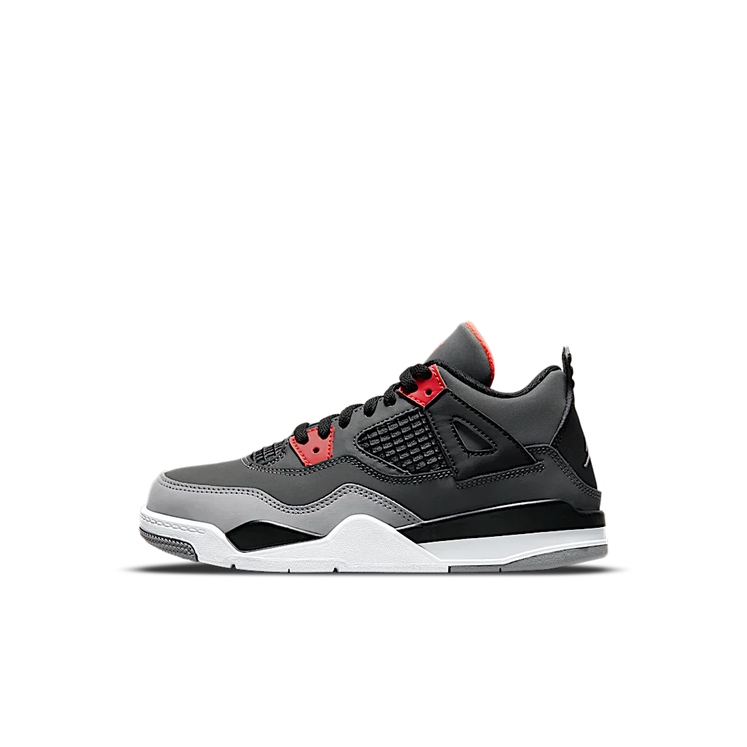 Air Jordan 4 Retro Infrared (PS), Dark Grey/Infrared 23-Black-Cement Grey (BQ7669-061)