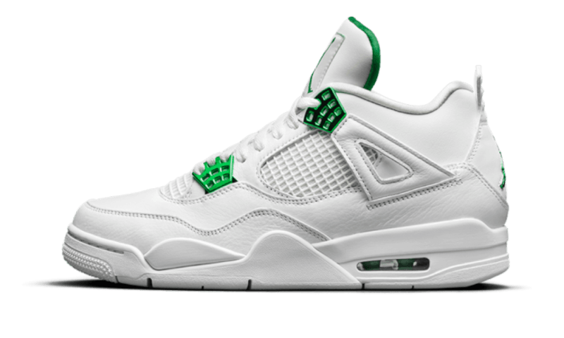 Air Jordan 4 Retro Metallic Green, White/Metallic Silver-Pine Green (CT8527-113 / 408452-113)