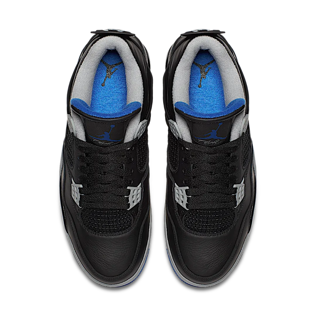 Air Jordan 4 Retro Motorsports Alternate, Black/Game Royal-Matte Silver-White (308497-006)