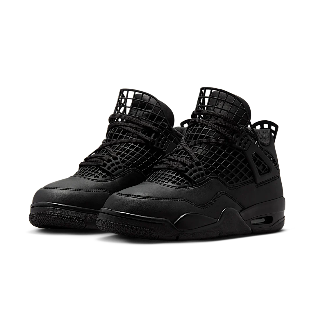 Air Jordan 4 Retro Net Black, Black/Black-Metallic Silver (FN7251-001)