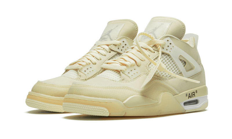 Air Jordan 4 Retro Off-White Sail, Sail/Muslin-White-Black (CV9388-100)