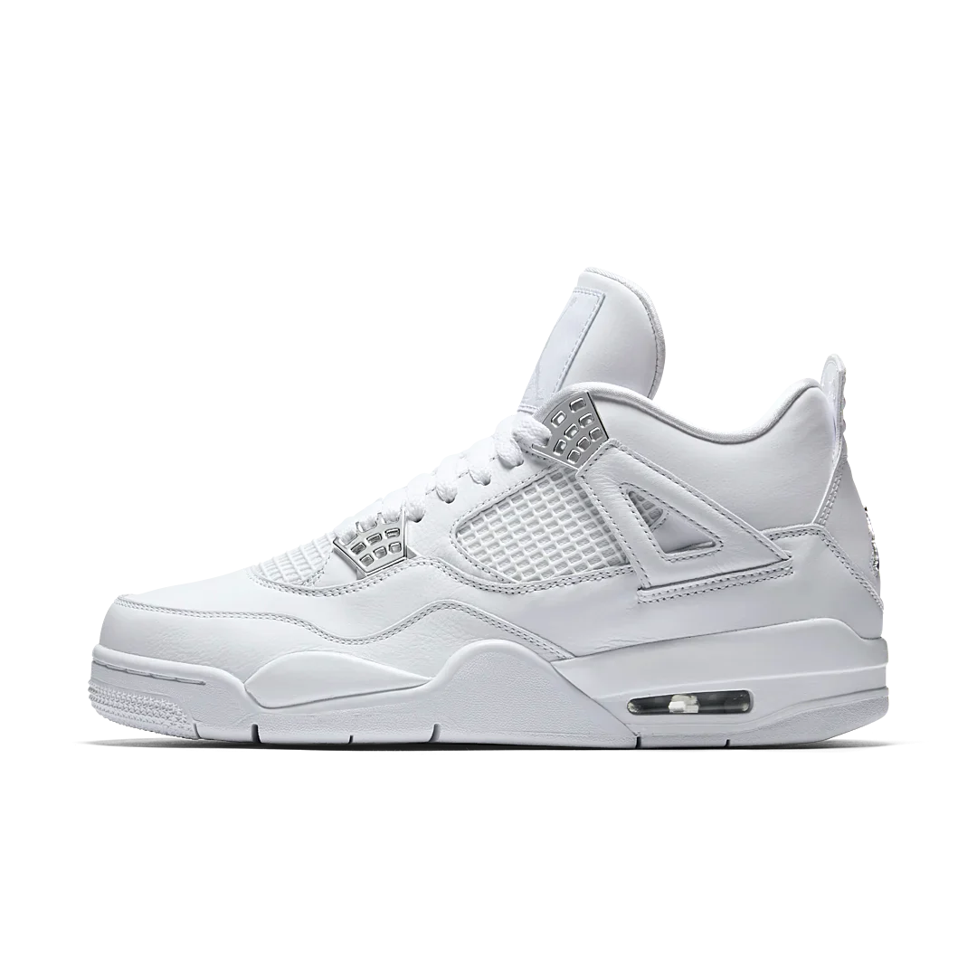 Air Jordan 4 Retro Pure Money (2017), White/Metallic Silver-Pure Platinum (308497-100)