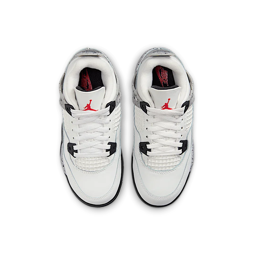 Air Jordan 4 Retro White Cement (2025) (PS), Summit White/Fire Red-Tech Grey-Black (IB4388-100)