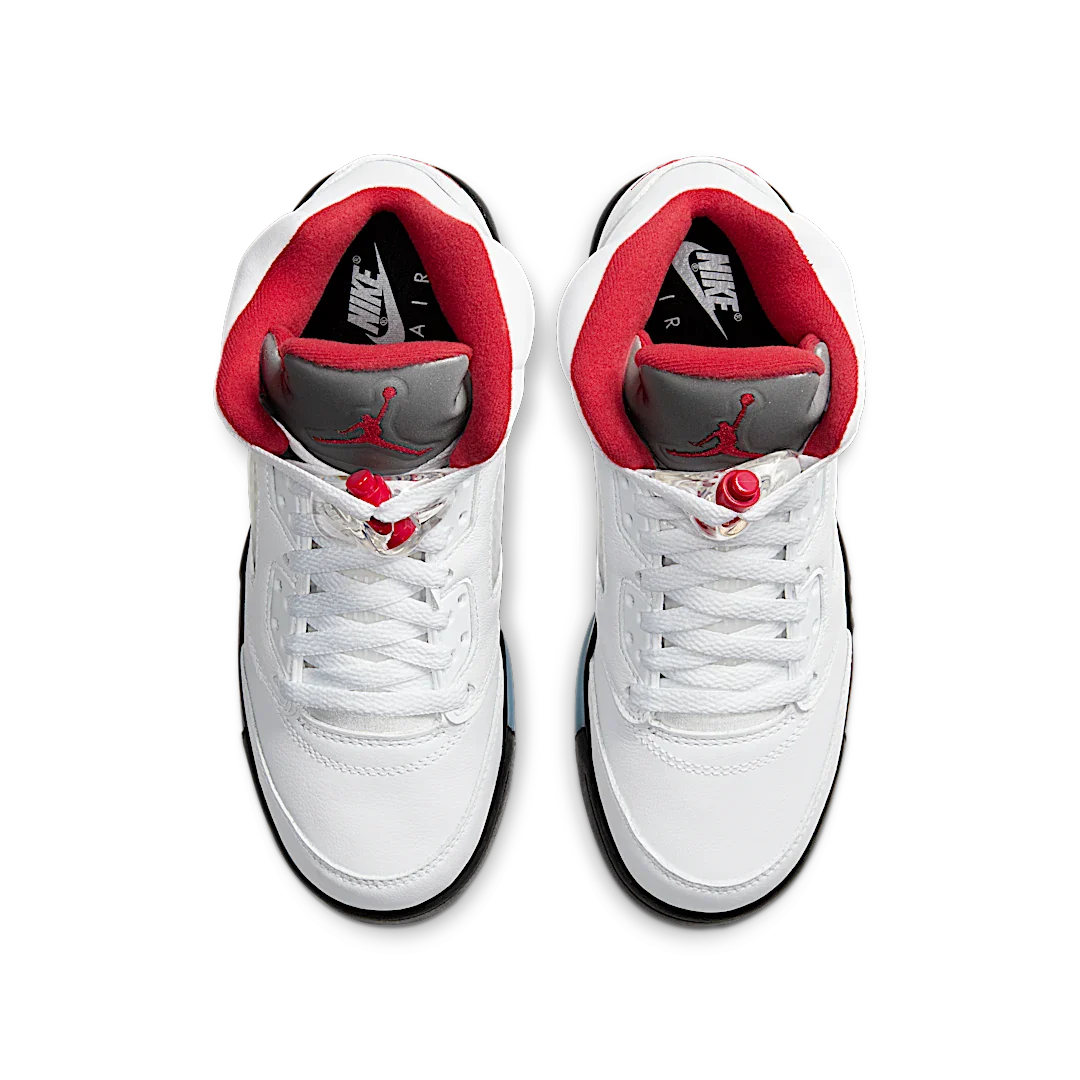 Air Jordan 5 Retro Fire Red Silver Tongue (2020), White/Black-Metallic Silver-Fire Red (440888-102)