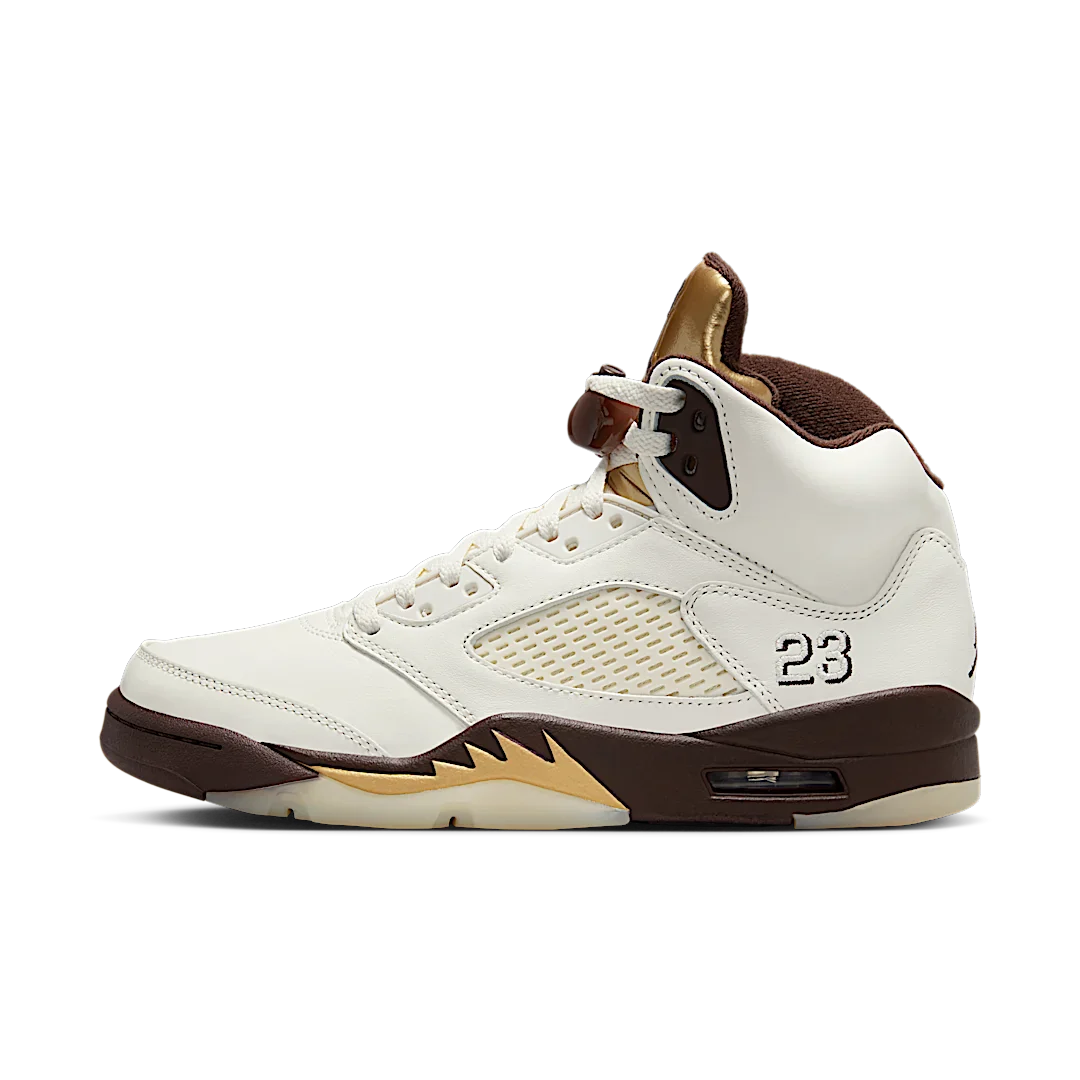 Air Jordan 5 Retro Golden Ticket, Earth/Metallic Gold/Sail/Muslin (DD9336-200)