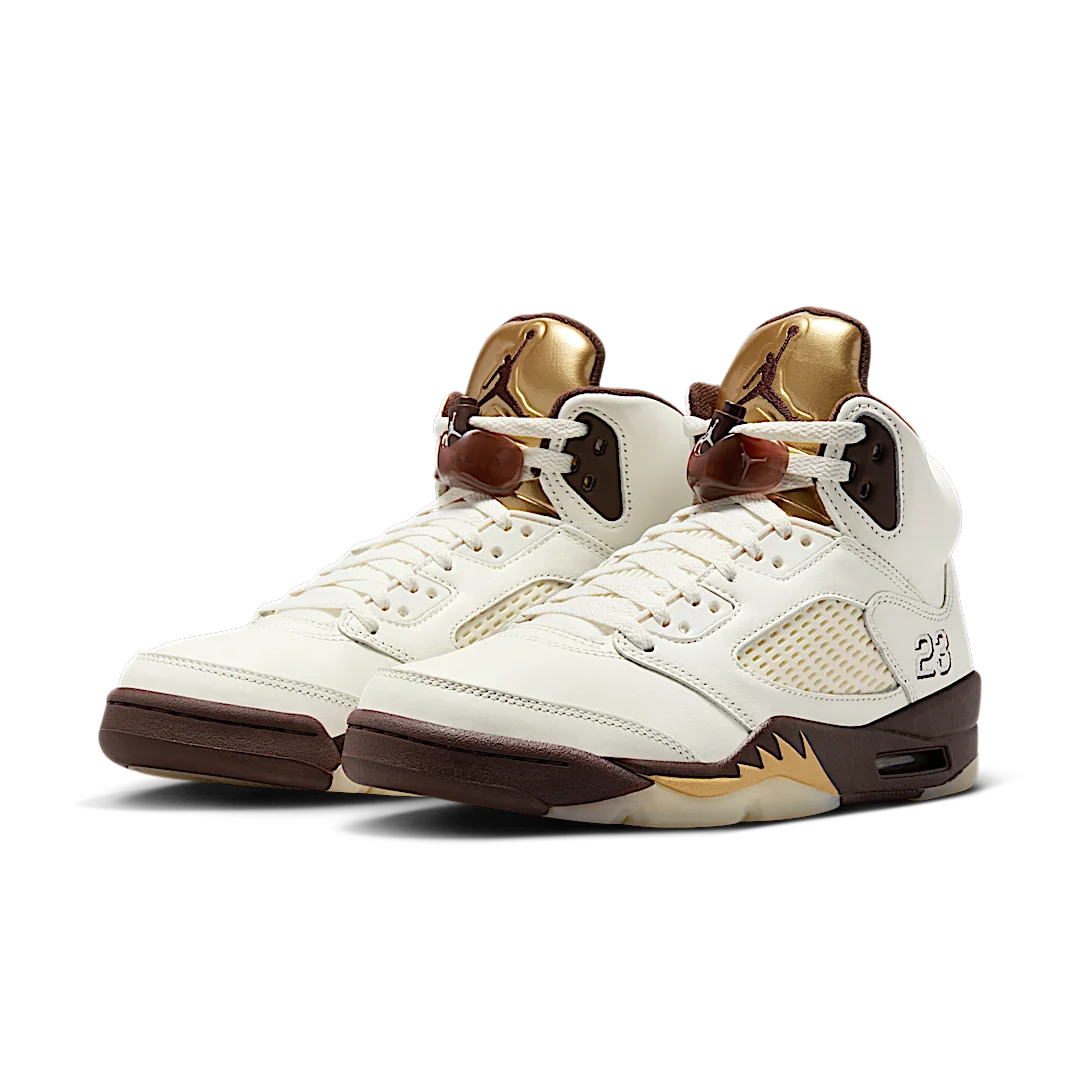 Air Jordan 5 Retro Golden Ticket, Earth/Metallic Gold/Sail/Muslin (DD9336-200)