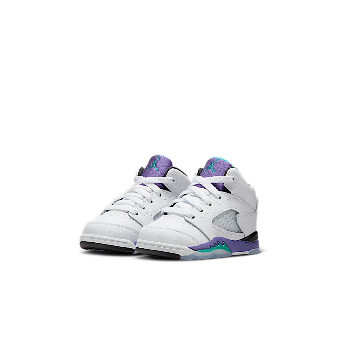 Air Jordan 5 Retro Grape (2025) (TD), White/Grape Ice-New Emerald (HQ7981-100)