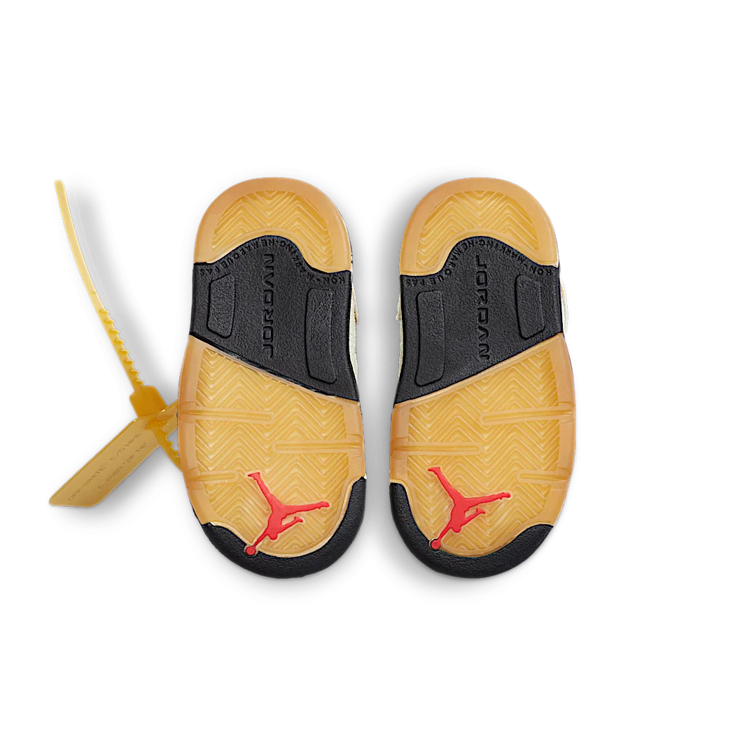 Air Jordan 5 Retro Off-White Sail (TD), Sail/Fire Red-Muslin-Black (CV4828-100)