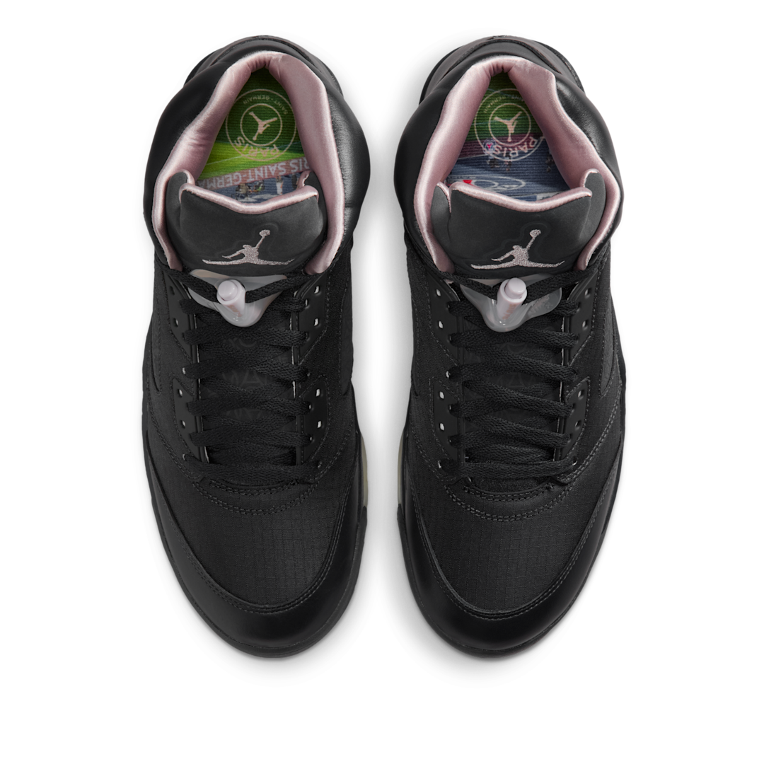 Air Jordan 5 Retro PSG Paris Saint-Germain Off Noir, Off Noir/Particle Rose/Anthracite/Pearl Pink/Sail (HQ3004-001)
