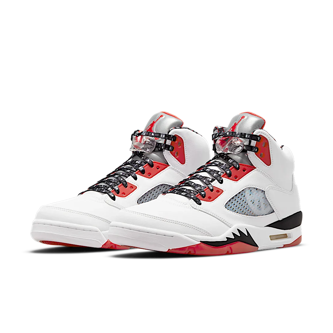 Air Jordan 5 Retro Quai 54 (2021), White/University Red-Black (DJ7903-106)