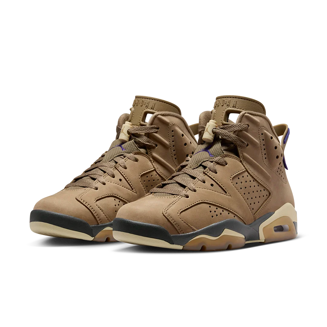 Air Jordan 6 Retro Gore-Tex Brown Kelp, Brown Kelp/Team Gold/Shadow Brown/Court Purple (FD1643-300)