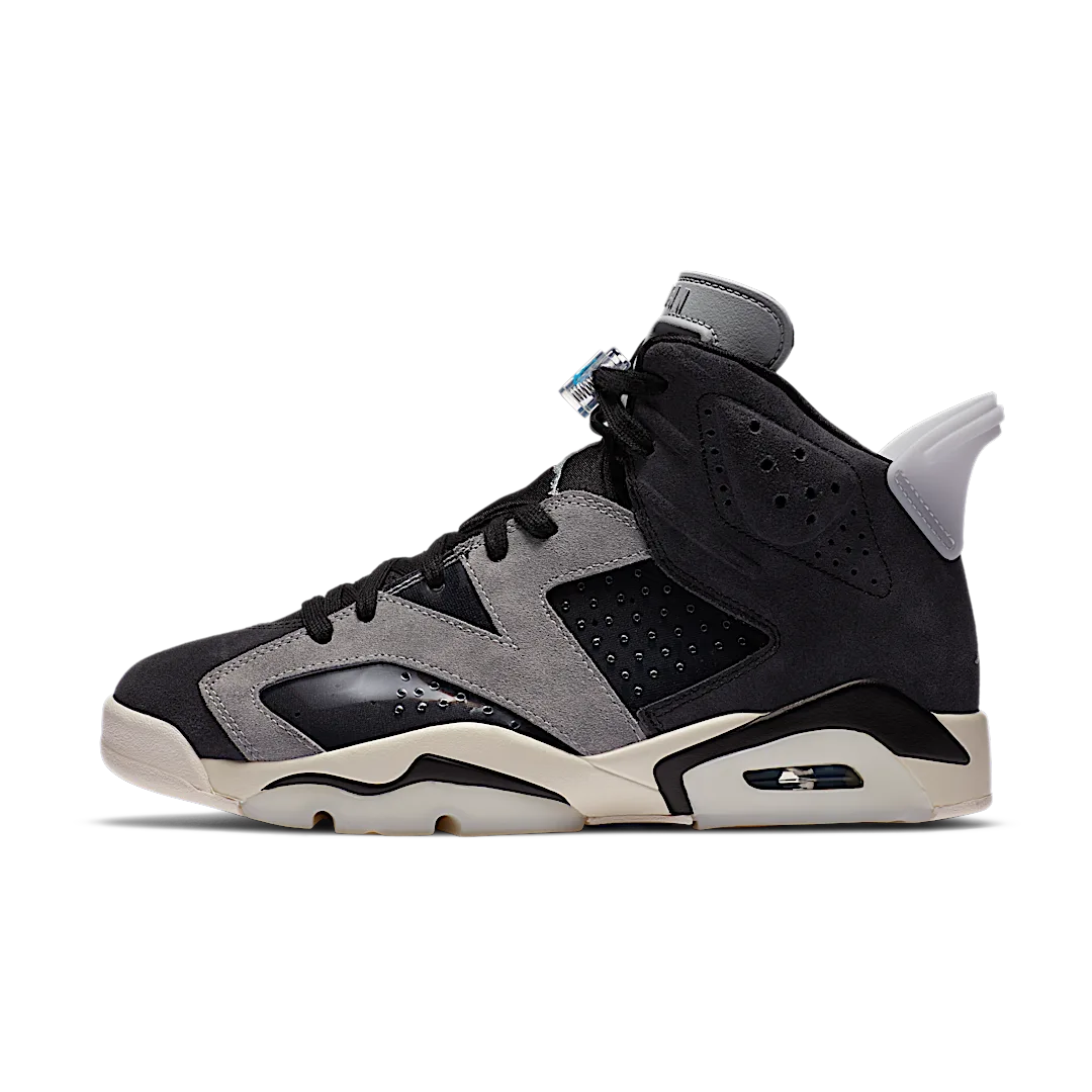 Air Jordan 6 Retro Tech Chrome, Black/Light Smoke Grey-Sail-Chrome (CK6635-001)