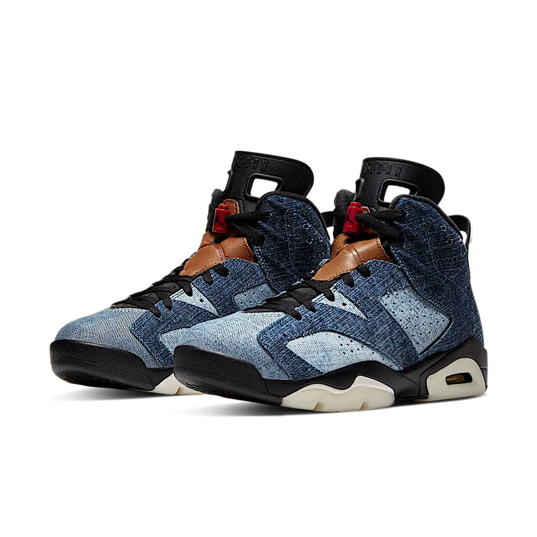 Air Jordan 6 Retro Washed Denim, Washed Denim/Sail-Varsity Red-Black (CT5350-401)