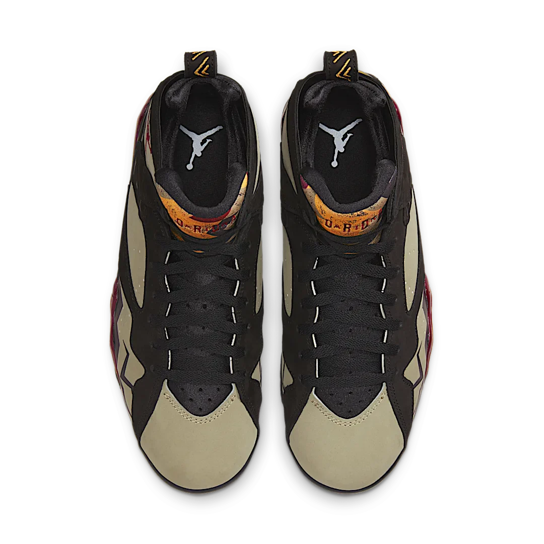 Air Jordan 7 Retro Black Olive, Black/Cherrywood Red-Neutral Olive-Chutney (DN9782-001)