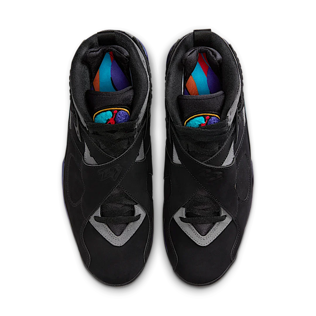 Air Jordan 8 Retro Aqua (2025), Black/True Red-Iron Grey-Bright Concord-Aquatone (305381-006)