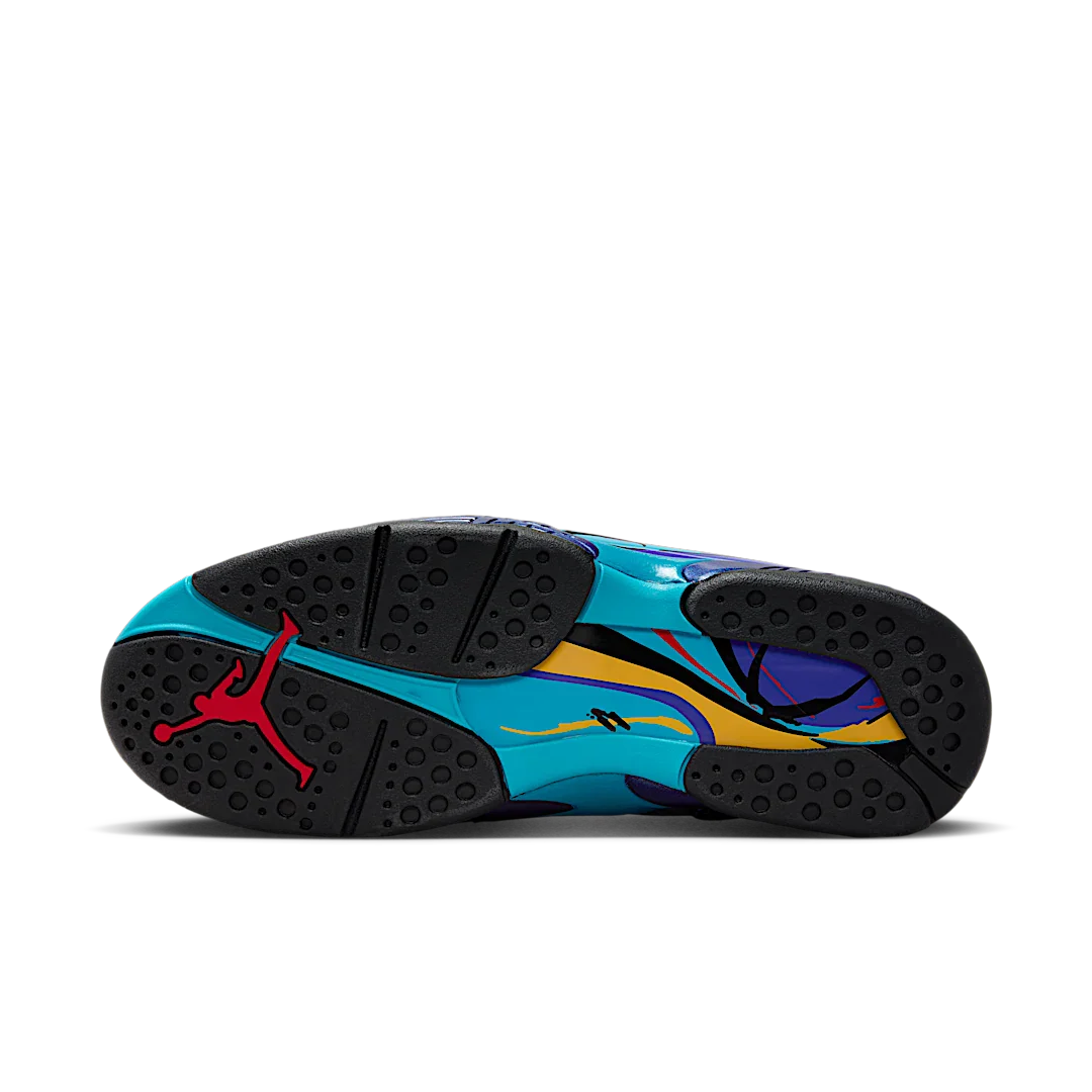 Air Jordan 8 Retro Aqua (2025), Black/True Red-Iron Grey-Bright Concord-Aquatone (305381-006)