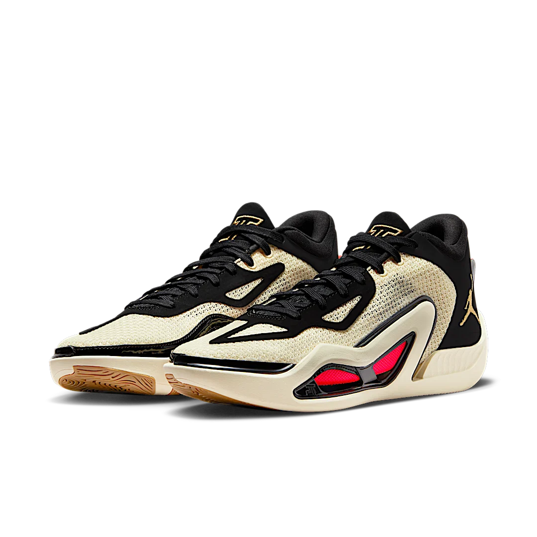 Air Jordan Tatum 1 Barbershop, Coconut Milk/Metallic Gold-Black-Laser Blue-Bright Crimson (DX5571-180/DX5574-180)