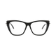 Alexander McQueen Cat Eye-Frame Acetate Optical Frames Black Ruthenium Transparent