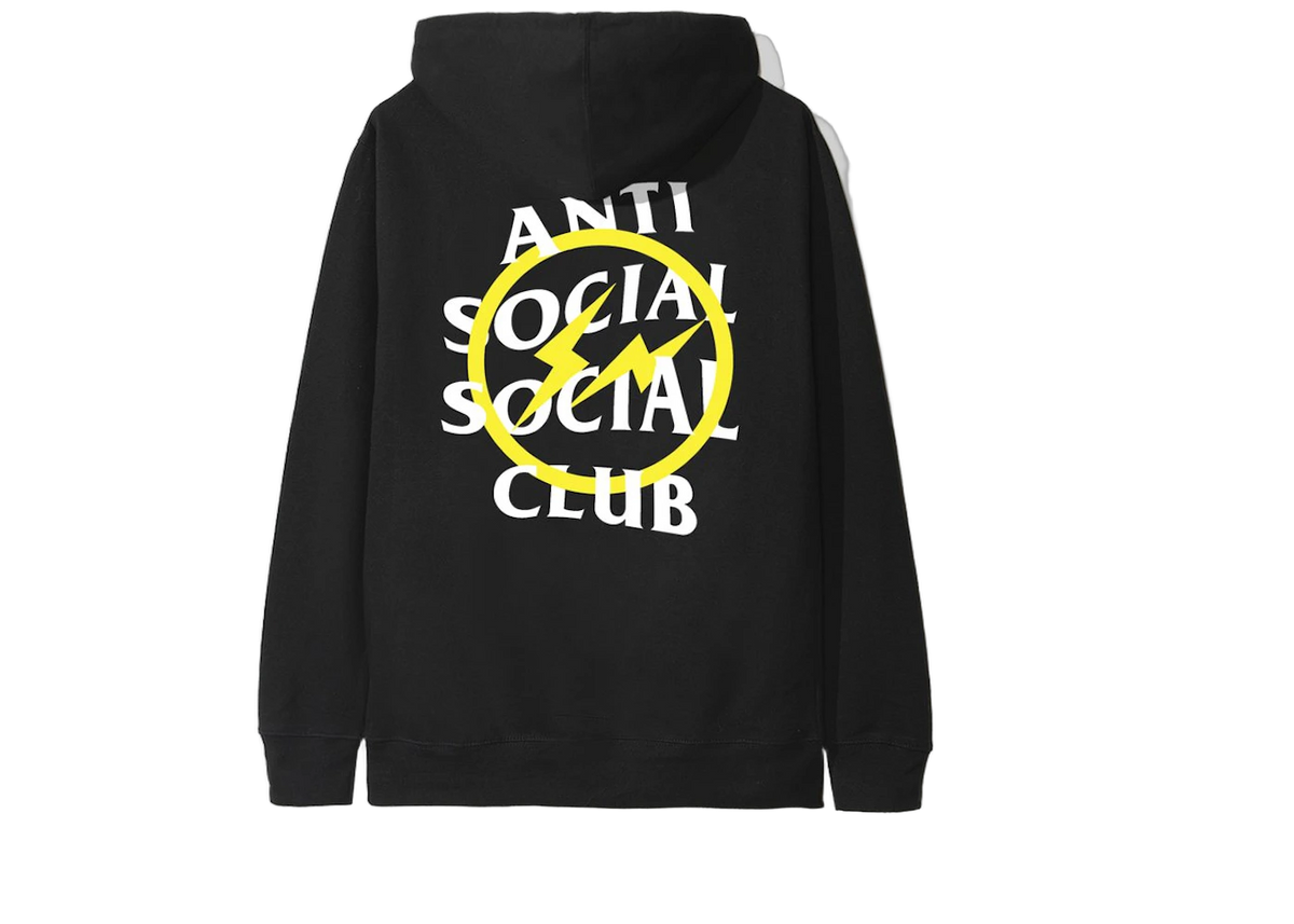 Anti Social Social Club x Fragment Yellow Bolt Hoodie (FW19) Black