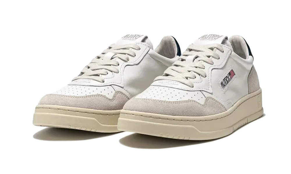 Autry Medalist Leather Low White Black Beige
