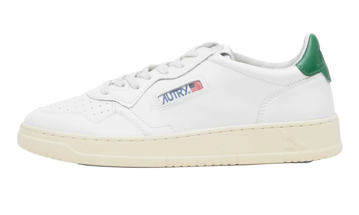 Autry Medalist Leather Low White Green