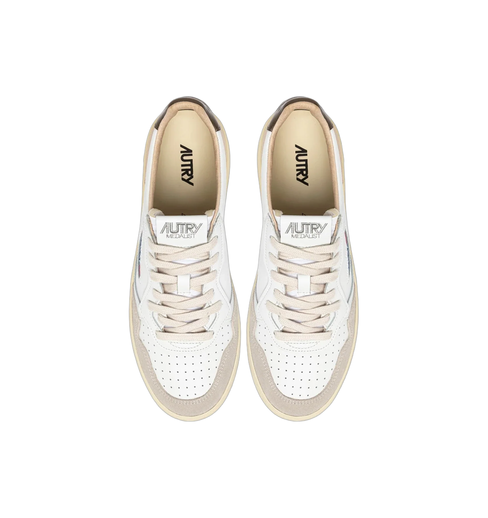 Autry Medalist Leather Low White Teak