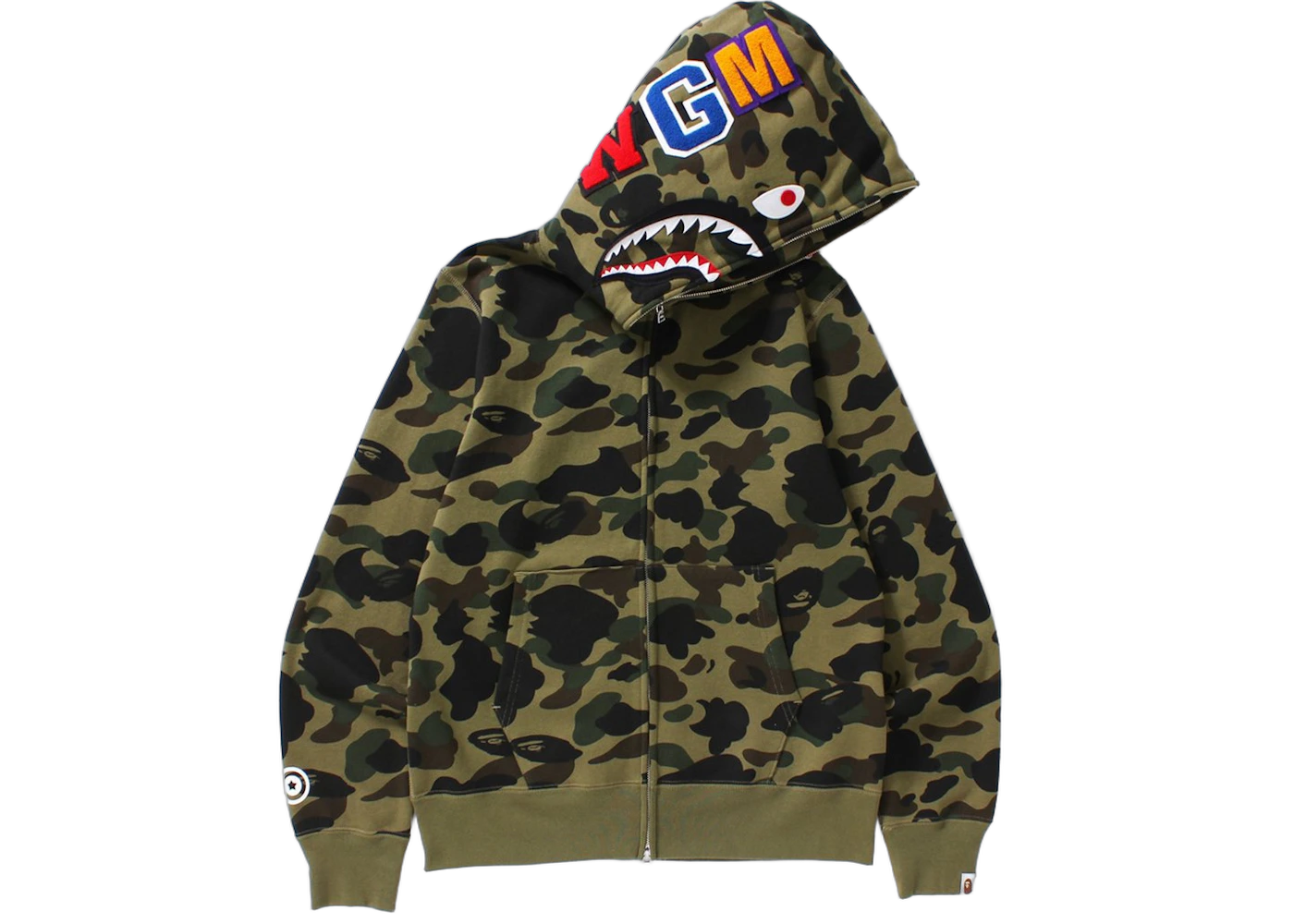 BAPE 1st Camo Shark Full Zip Hoodie Green