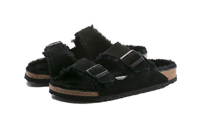 Birkenstock Arizona Shearling Suede Leather Black