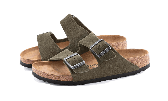 Birkenstock Arizona Soft Footbed Suede Leather Thyme Tonal