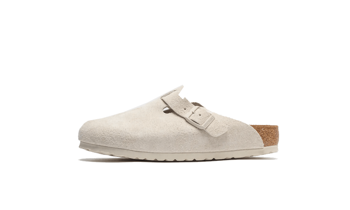 Birkenstock Boston Antique White Suede