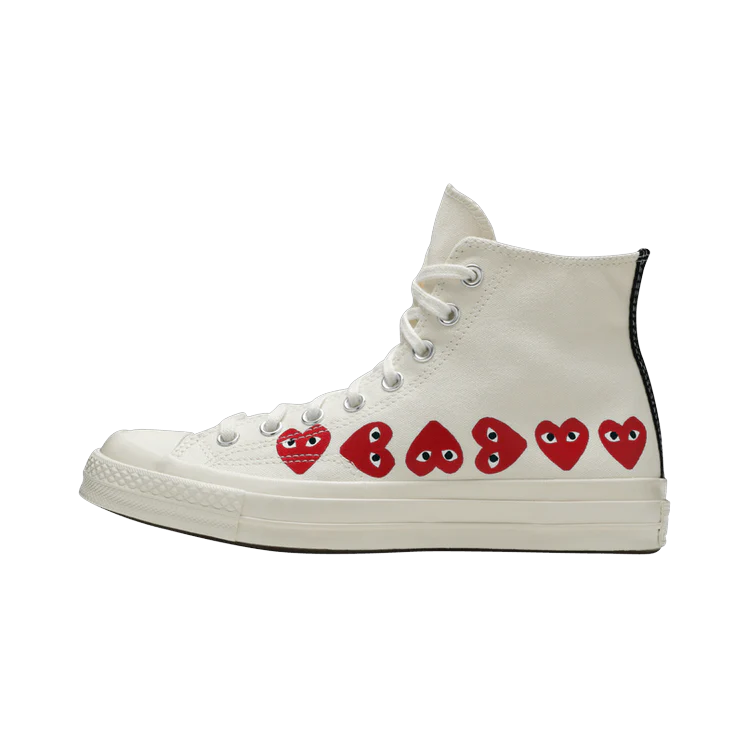 Converse Chuck Taylor All Star 70 Hi Comme des Garcons PLAY Multi-Heart White, White/Red-Egret (162972C)