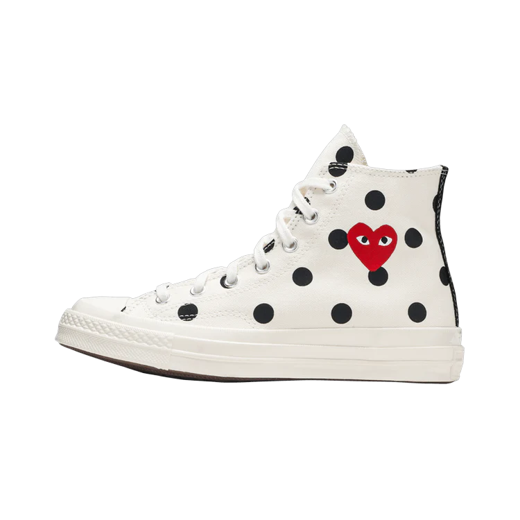 Converse Chuck Taylor All Star 70 Hi Comme des Garcons PLAY Polka Dot White, White/Black-Red (157251C)