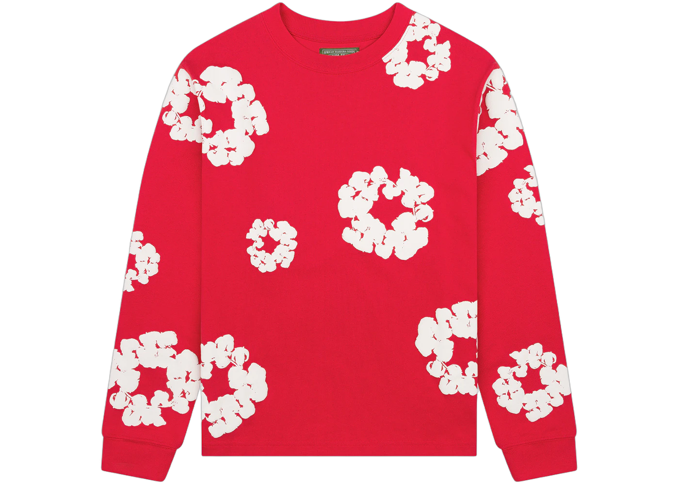 Denim Tears Long Sleeve Cotton Wreath T-shirt Red