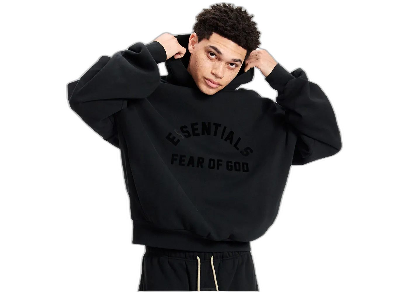 Fear of God Essentials Arch Logo Hoodie Jet Black, Jet Black (192SP232050F)