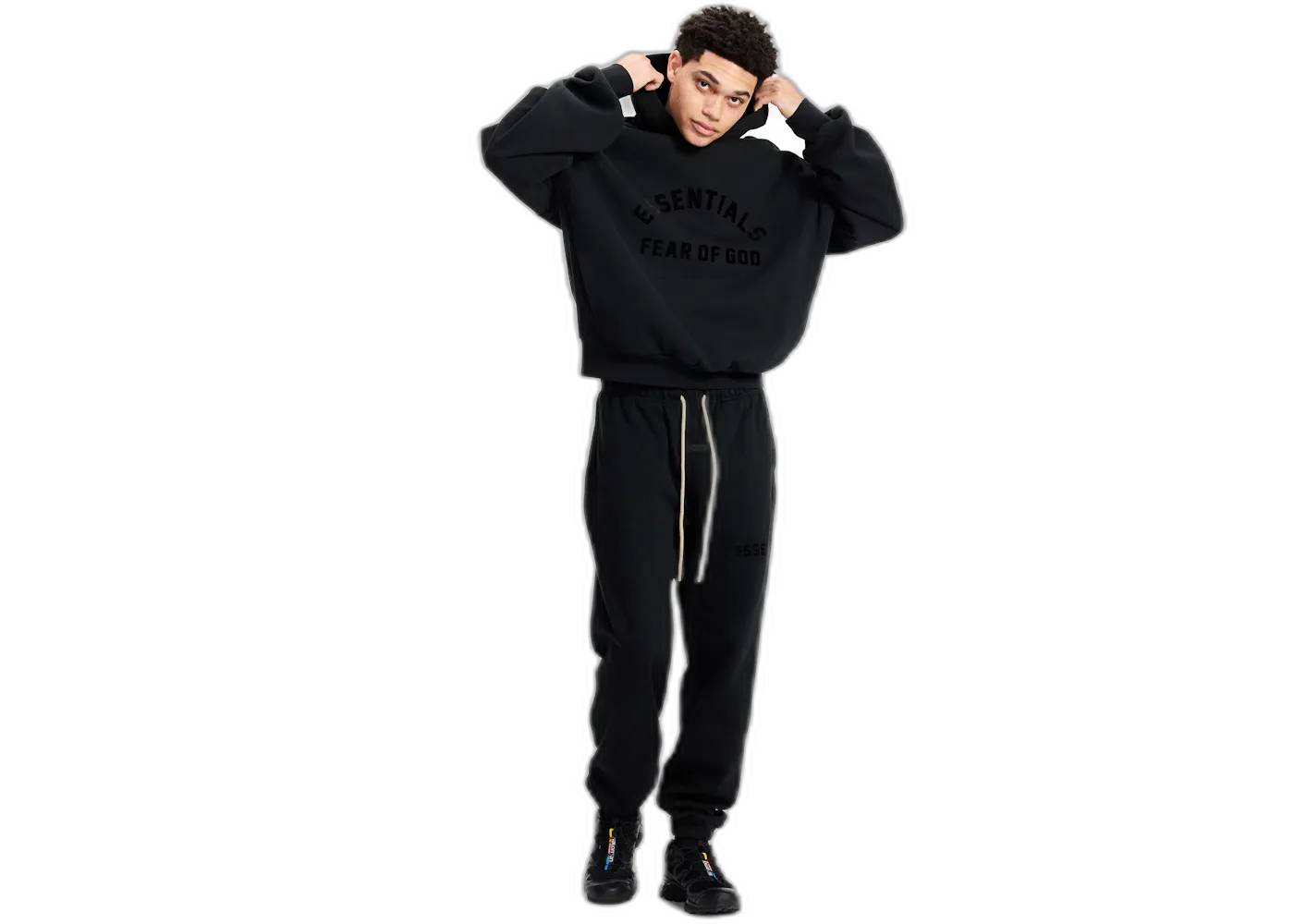 Fear of God Essentials Arch Logo Hoodie Jet Black, Jet Black (192SP232050F)