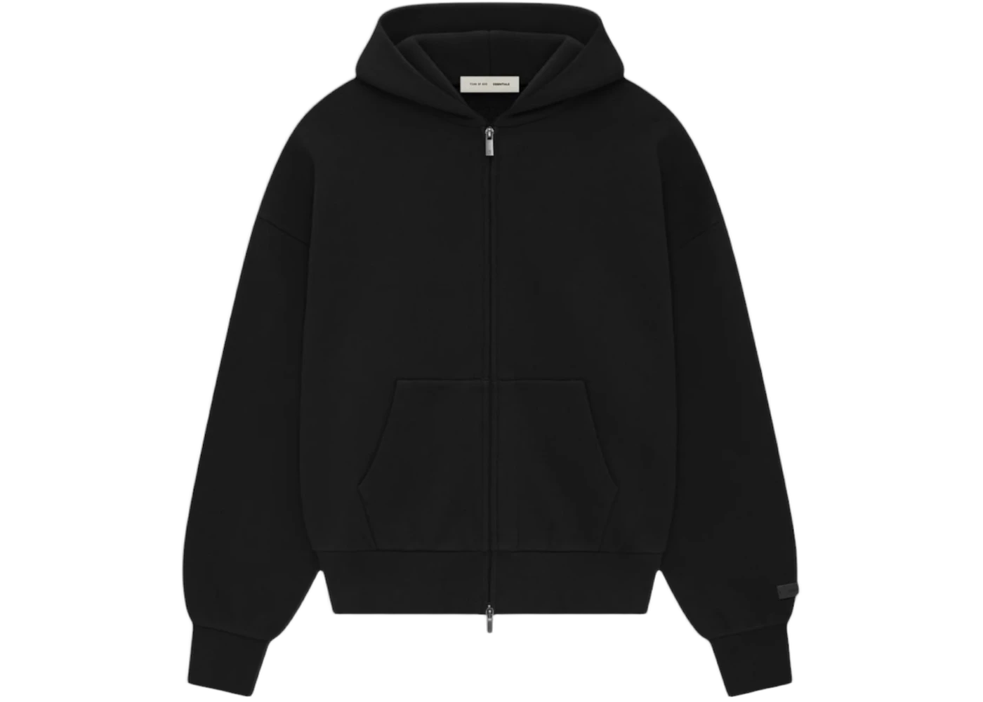 Fear of God Essentials Classic Full Zip-Up Hoodie Jet Black