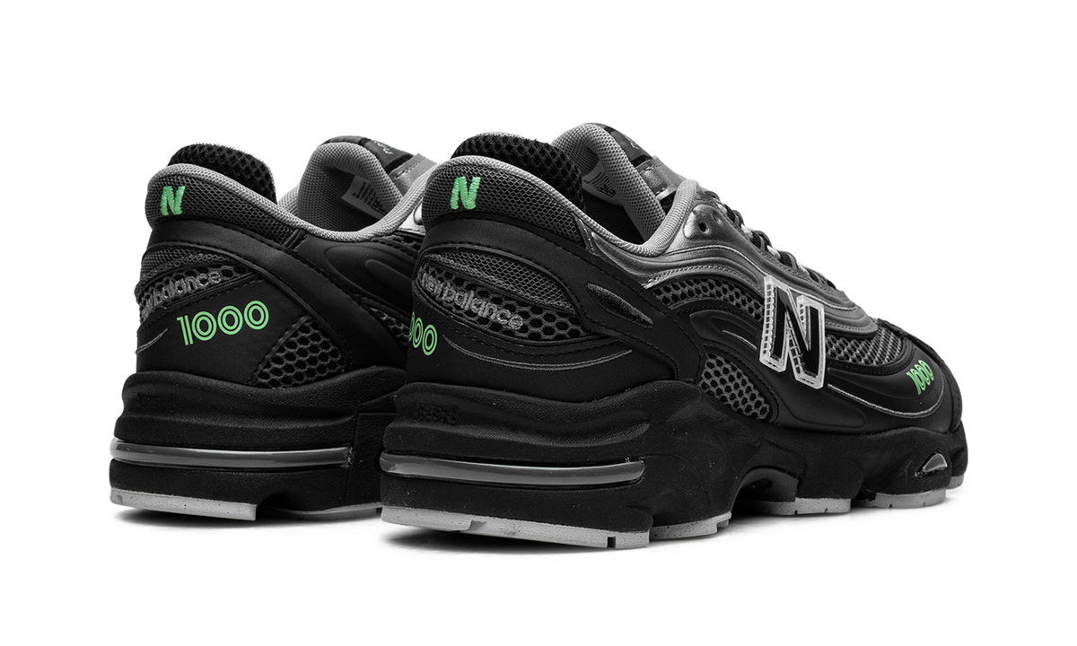 New Balance 1000 Dark Silver Metallic Lime Leaf