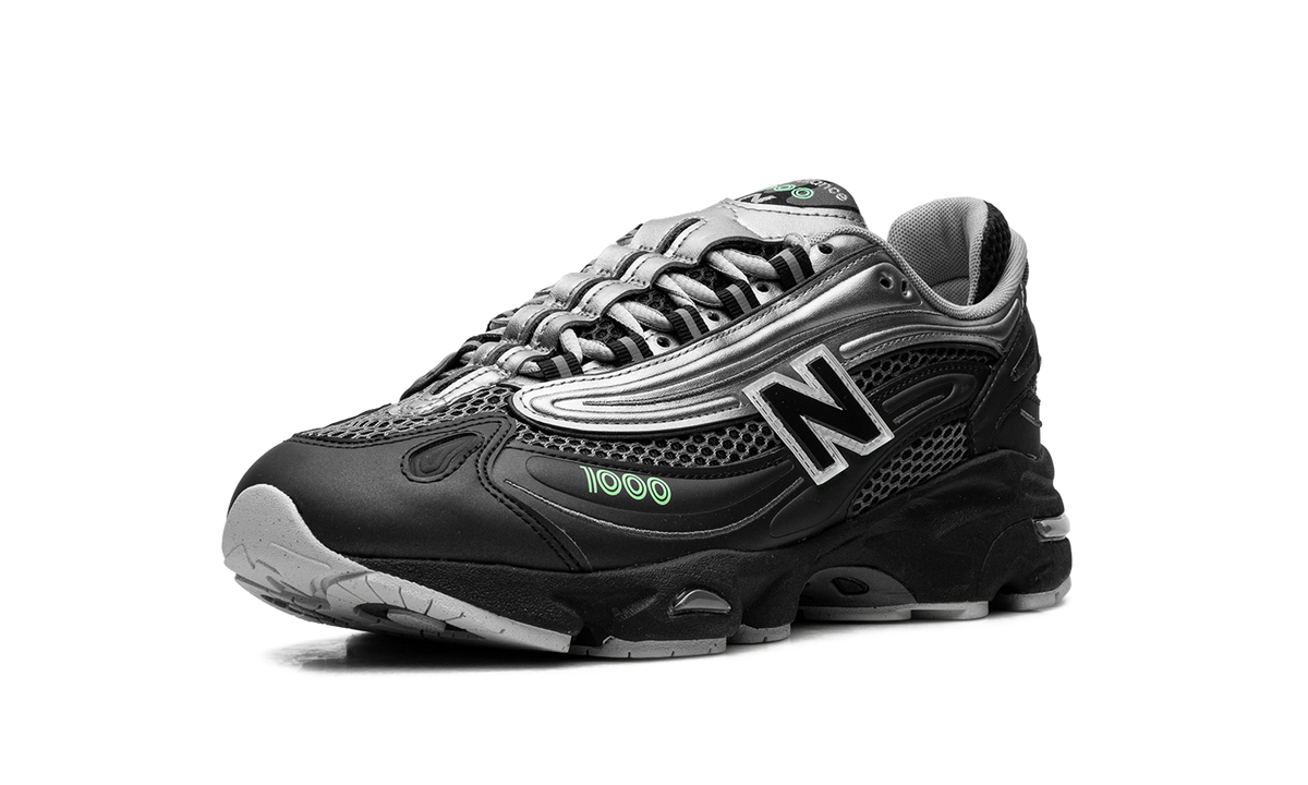 New Balance 1000 Dark Silver Metallic Lime Leaf